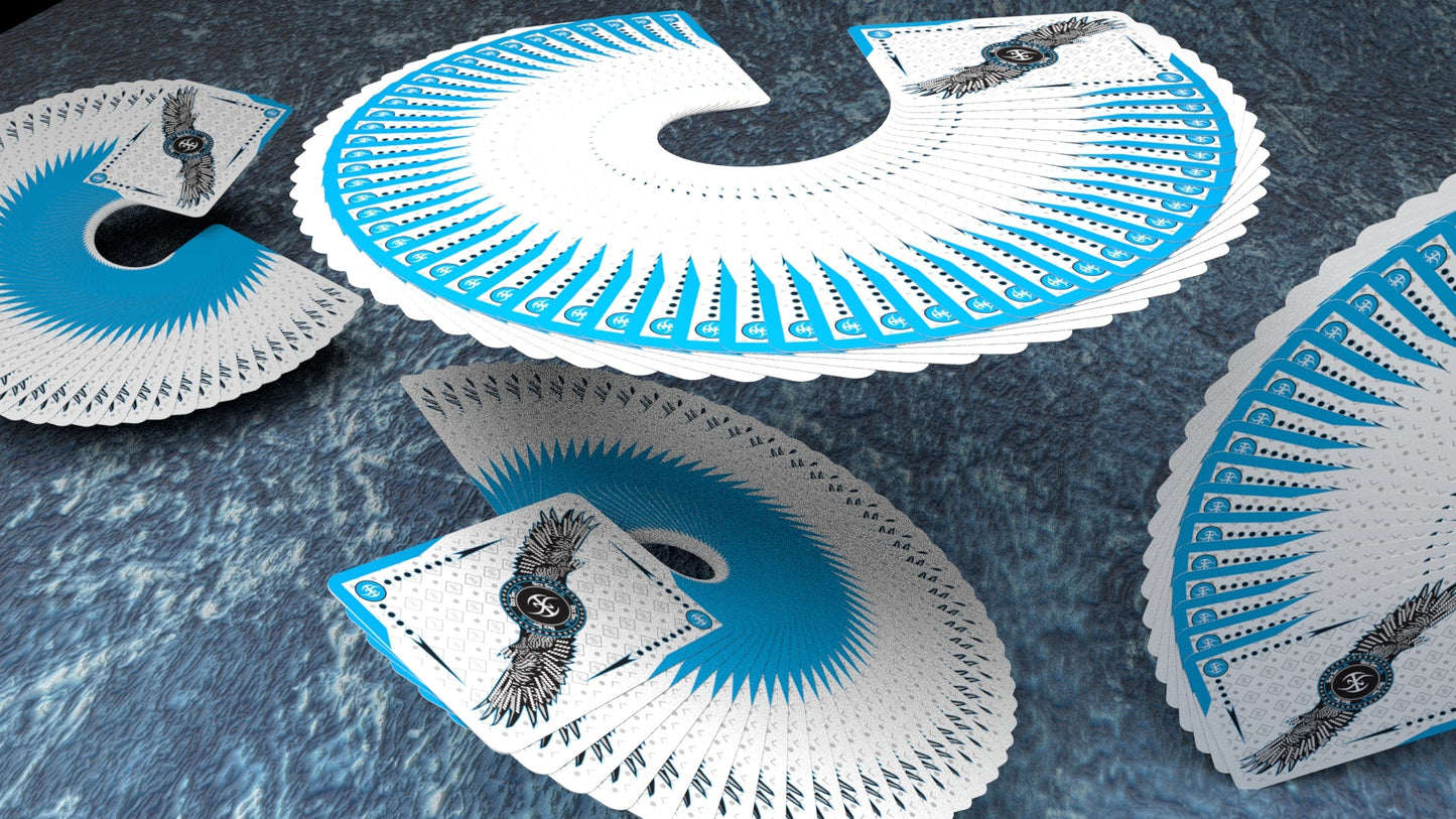 Falcon Playing Cards (Ice Edition) Dual Holographic Foil Box plus Holographic Gilding